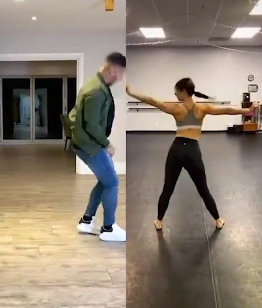 男子與美女合拍無違和，彷彿被修理了一頓。