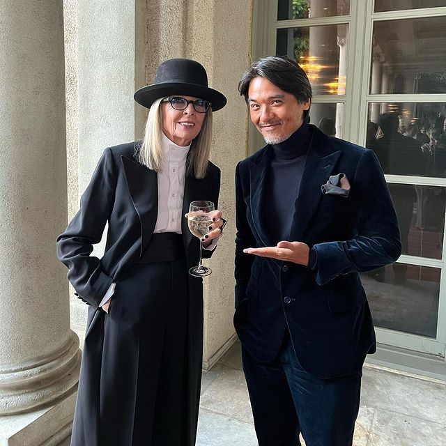 馮德倫（右）與金獎影后黛安基頓同框。翻攝stephenfungible IG