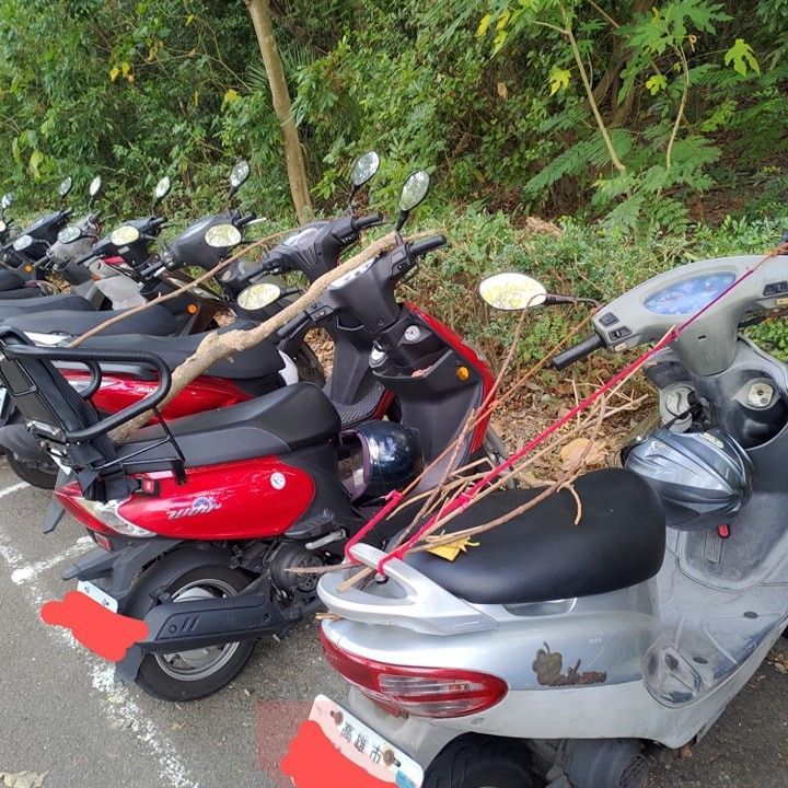 網友觀察機車椅墊上都擺放木條,好奇po文發問。翻攝臉書高雄大小事