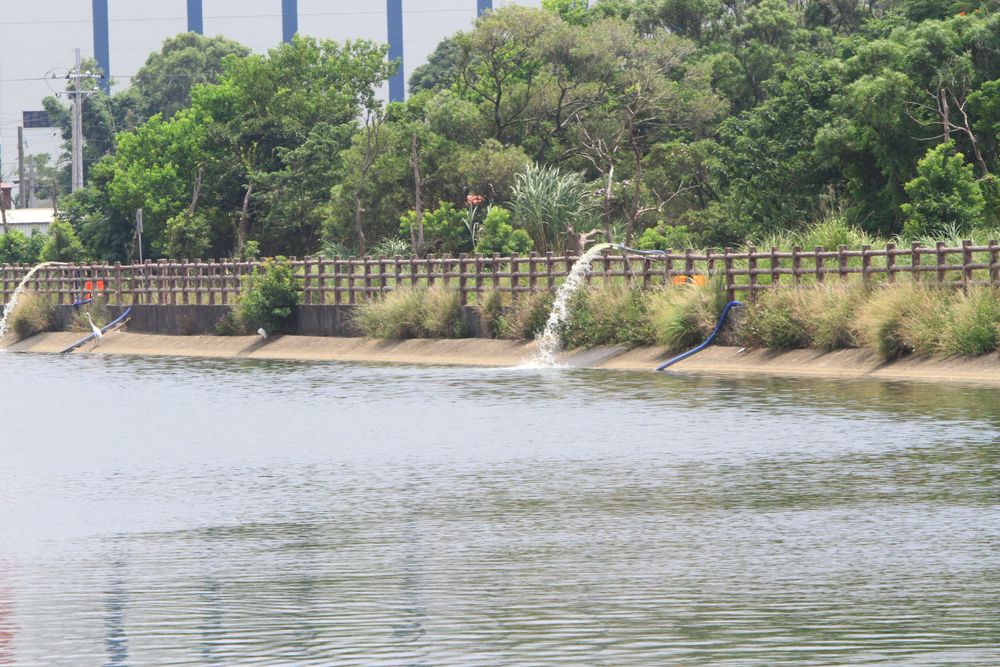 為了改善水質，范先生也把原本2組加壓打氣的馬達擴增到5組，為的就是改善魚群暴斃的問題。黃羿馨攝