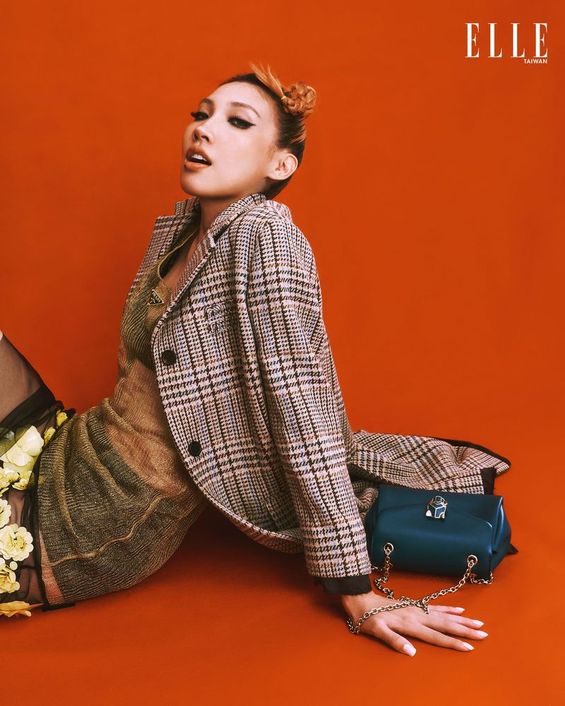 她演繹PRADA、COACH、MIUMIU等品牌服裝。《ELLE ACCESSORIES》提供