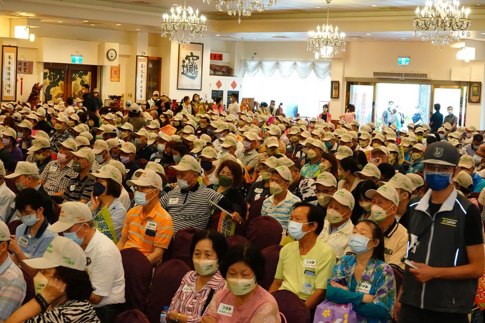 民進黨宜蘭縣長參選人江聰淵百工百業後援會成立，現場超過千位民眾出席。林泊志攝