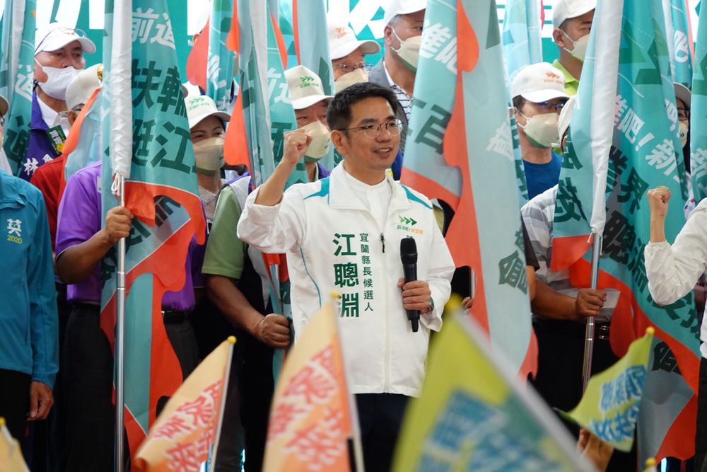 民進黨宜蘭縣長參選人江聰淵。林泊志攝