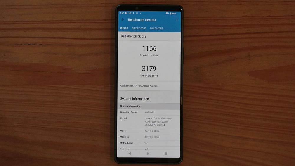 《Geekbench 5》跑分。黃子倫攝
