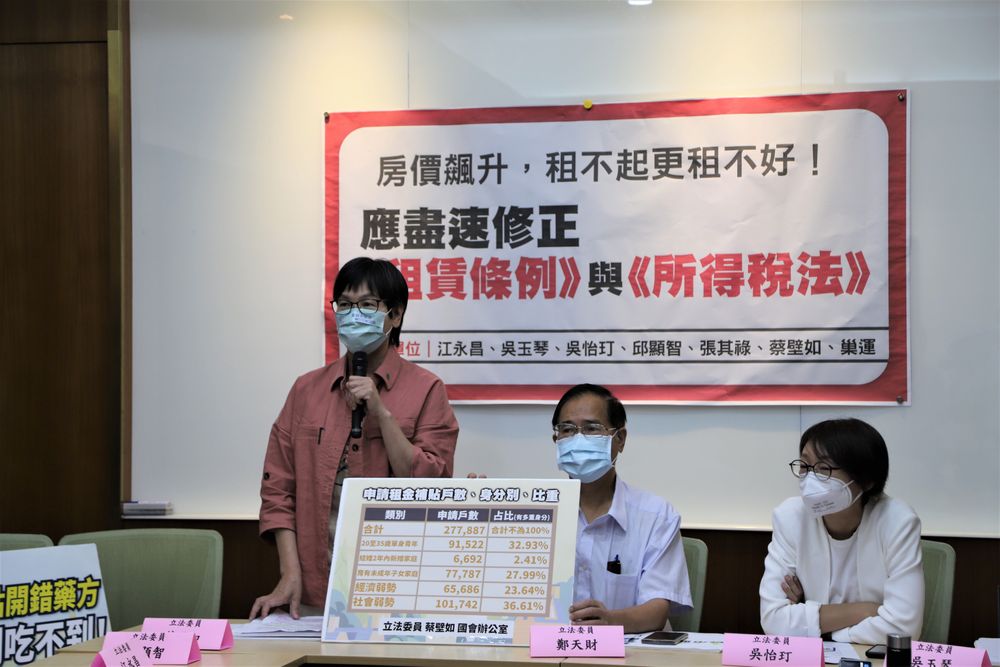 跨黨派立委與巢運籲請盡快修正《租賃條例》與《所得稅法》。巢運提供