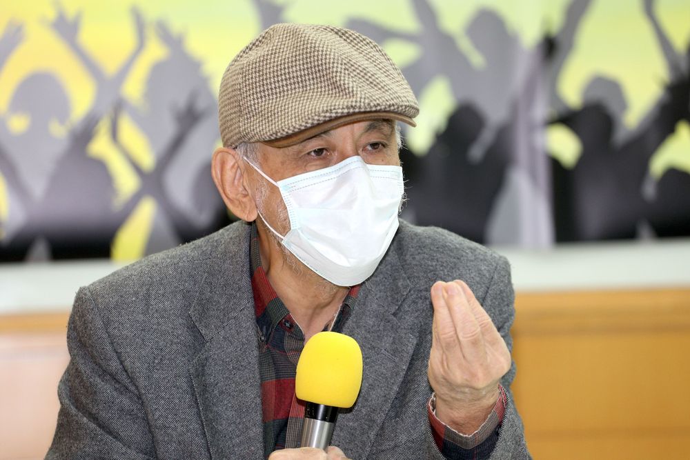 「台獨理論大師」之稱的前立委林濁水今在記者會上評論柯文哲。陳明中攝