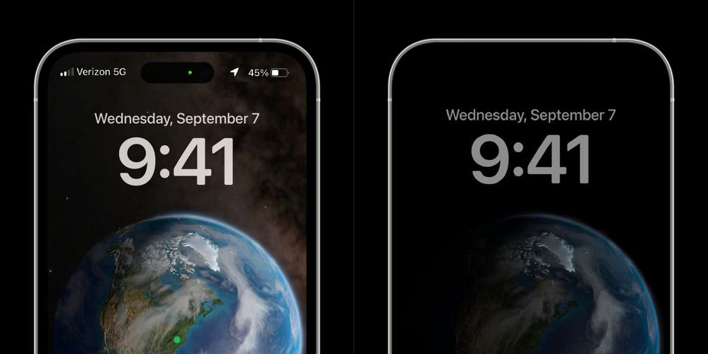 iPhone 14 Pro 永远显示，不只是全画面调按，还包括细节的介面设计。取自 macrumors