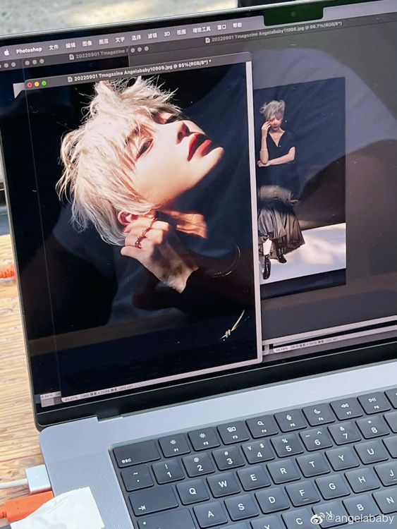 Angelababay五官精緻，頂著短髮也藏不住美女樣。翻攝angelababy 微博