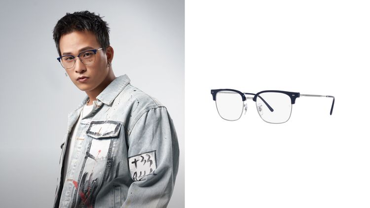 光學眼鏡#ORX7216F設計延伸自雷朋經典Clubmaster框型，6000元。品牌提供