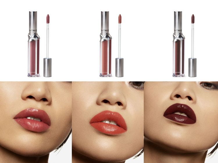 BYREDO唇露（左起）#375酒酡、#191獨尊、#215糖蜜，各4g／1500元。品牌提供