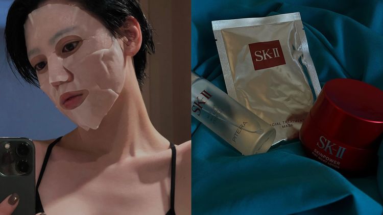 三吉彩花曾公開私下敷面膜保養的樣貌。翻攝miyoshi.aa IG