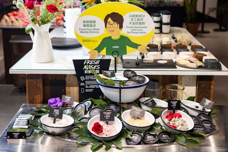 新鮮面膜展售區。品牌提供