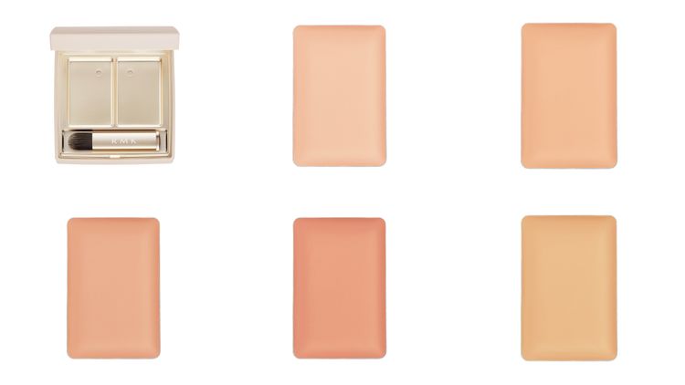 完美無瑕遮瑕盒共有2款高明亮色（上排）與3款校正色（下排）可選。品牌提供