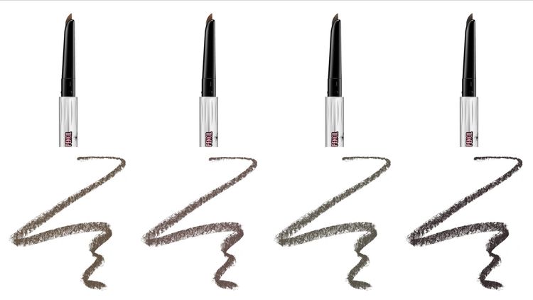 Benefit隨時好玩眉筆（左起）#3.5伯爵茶、#4自然棕、#4.75灰深棕、#5.5柔黑。品牌提供