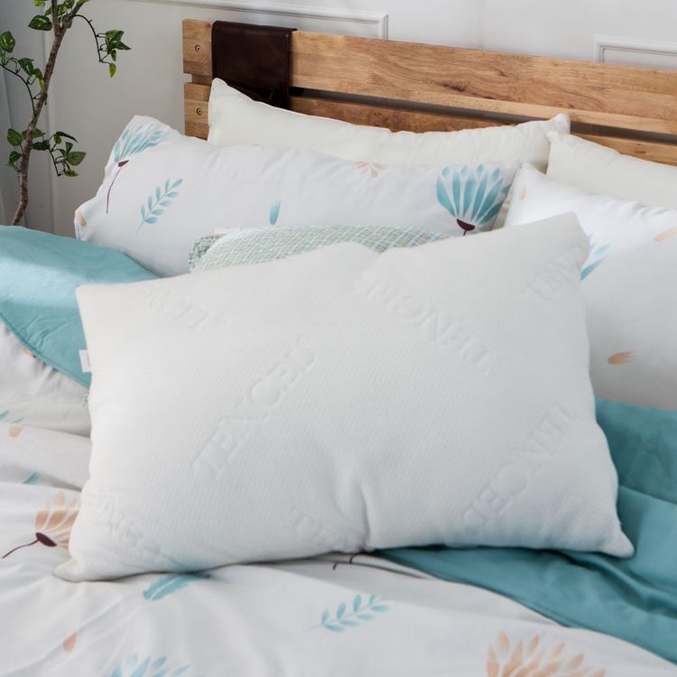 天絲纖柔舒眠枕，原價880元，特價第2件10元。業者提供