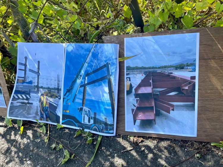 孫姓業者拿出的施工時照片。古和純攝