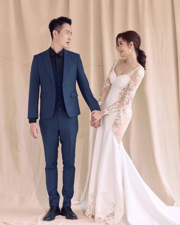 夏如芝（右）和張捷花了快2個月籌備拍婚紗照。翻攝夏如芝臉書