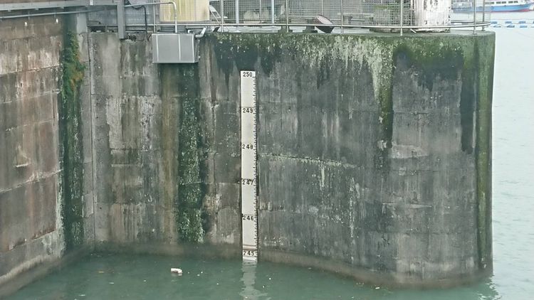 石門水庫今天上午10時許，水位為244.85公尺，接近245公尺滿水位。北水局提供