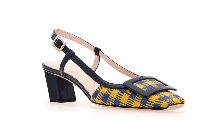 Belle Vivier格紋方扣高跟鞋，3萬1600元。品牌提供