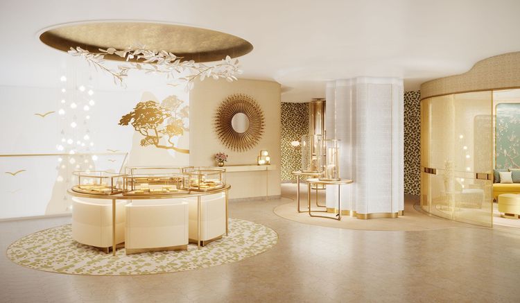 5樓的挑高空間，是開啟卡地亞頂級珠寶之旅的所在。品牌提供