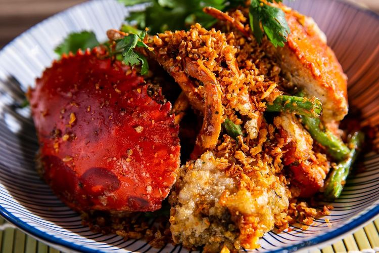 漁聞樂海鮮料理避風塘螃蟹。業者提供