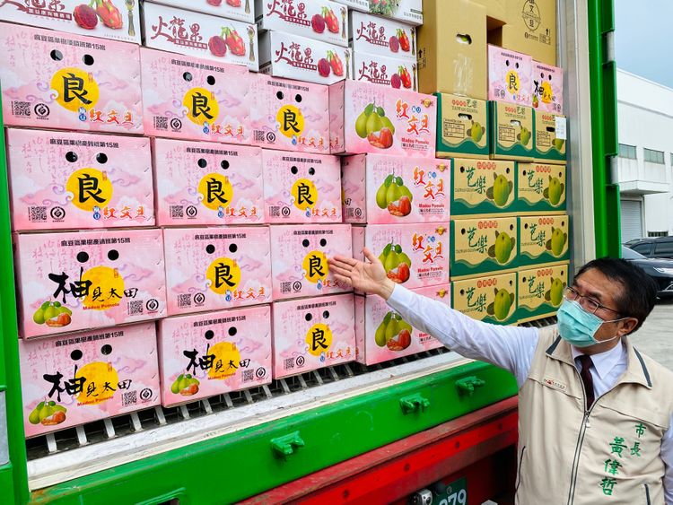 台南紅柚、火龍果等鮮果也將出口海外。王志弘攝
