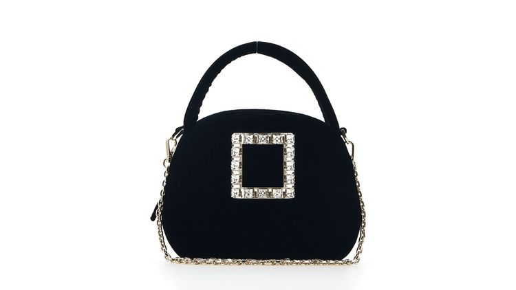 Viv’ Ladybug黑色絲絨鑽扣女包，6萬2000元。品牌提供