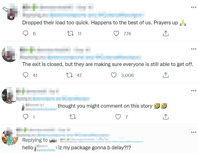 這起特殊事故現場，引起美國網友大開黃腔熱議討論。翻攝自推特