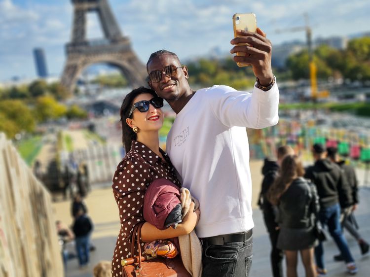 夏樂宮周邊是與艾菲爾鐵塔合影的好去處。田欣雲攝