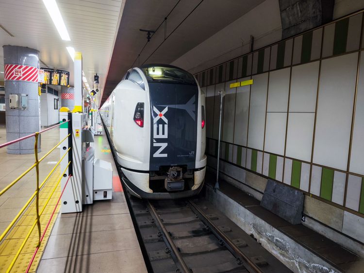 N'EX成田特快聯絡成田機場與東京市區，快速便捷。田欣雲攝