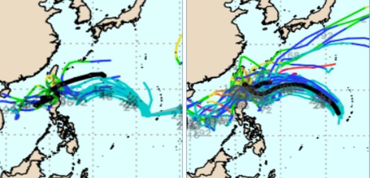 熱帶系統路徑分歧。翻攝「三立準氣象·老大洩天機」