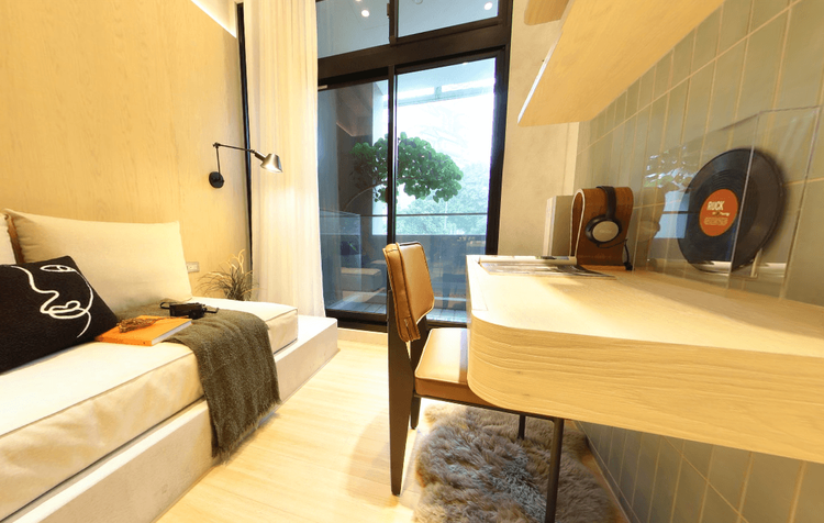 長安東路一段近年推案流行中小坪數，圖片為「長安馥」的樣品屋。翻攝售屋平台