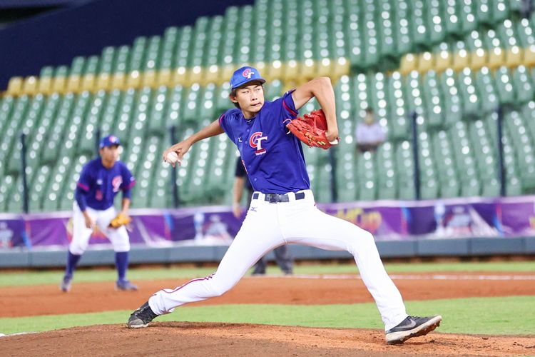 台灣U23投手林振瑋對日本先發3局失1分。  中華棒協提供