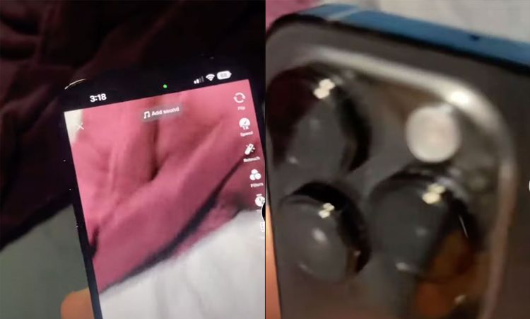 影片秀出 iPhone 14 Pro 畫面震動和不正常噪音。取自 YouTube/Chance Miller