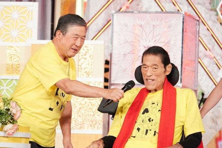 豬木（右）今年8月28日曾上電視節目。翻攝日本電視台