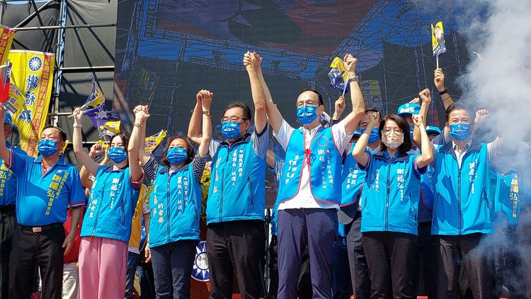 國民黨動員基層幹部相挺造勢大會，但謝福弘的海線競選總幹事、立委陳超明，卻意外缺席。楊永盛攝