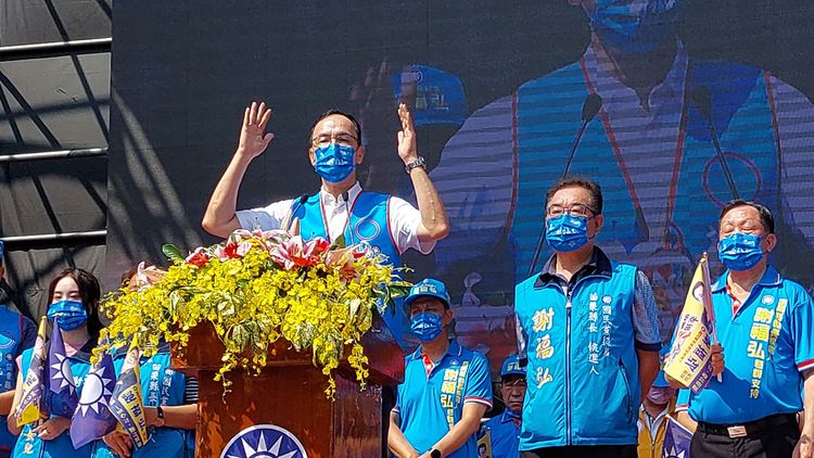 朱立倫推崇謝福弘是清白、正派的縣長候選人。楊永盛攝