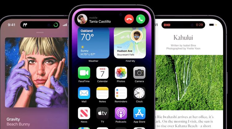 動態島螢幕。取自 Apple