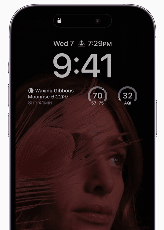 自動調暗畫面的永遠顯示功能。取自 Apple