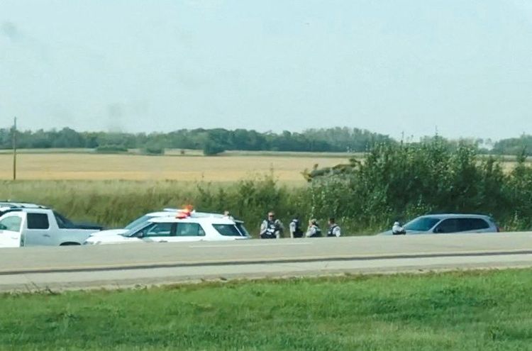 邁爾斯桑德森落網地點，警方在場調查。路透社