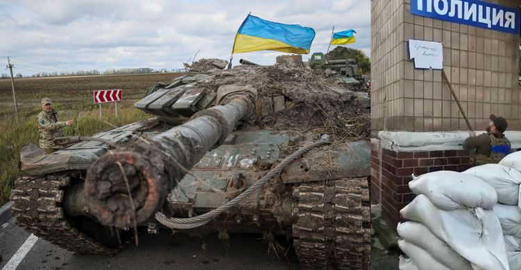 入秋之後,烏軍先後收復哈爾科夫伊久姆(圖左)與頓內次克州利曼(圖右)等戰略重鎮。路透社