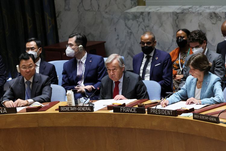 联合国秘书长古特雷斯谴责俄国并吞乌克兰领土举止升高危险。路透社资料照片