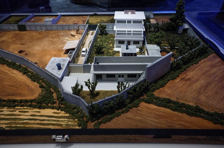 賓拉登在巴基斯坦山區躲藏的堡壘模型。路透