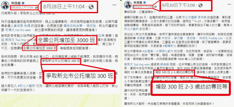 侯選辦說，林佳龍連幼兒園跟公托都搞不清楚兩者差別。侯選辦提供