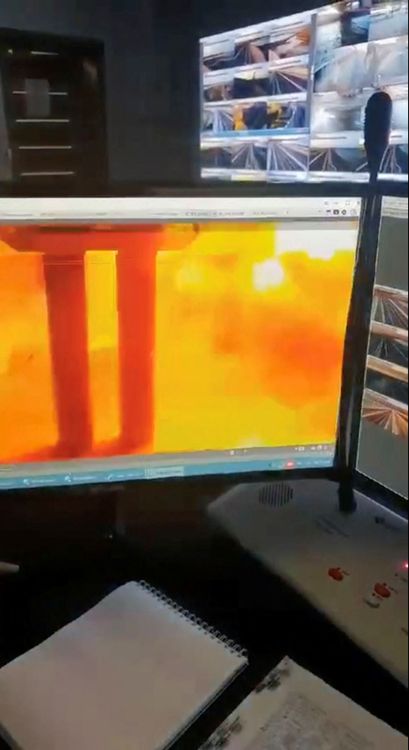 爆炸當時監視器拍到的畫面。路透社