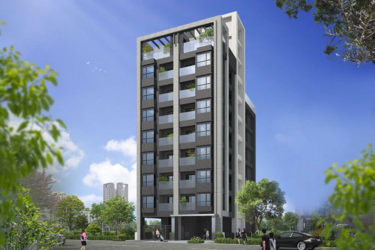 「悅峰I home」整棟地上8層、地下2層，格局均質規劃23坪，全案採零店面設計的小型社區，訴求戶戶邊間、雙面採光。翻攝悅峰I home官網