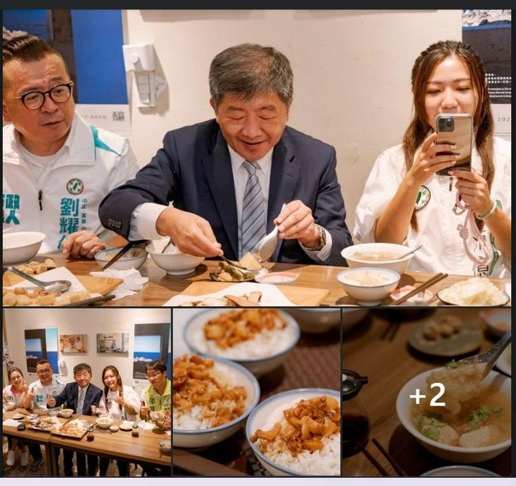 陳時中小編在臉書分享他吃滷肉飯的畫面，引發盜圖風波，事後該圖已刪除。翻攝陳時中臉書