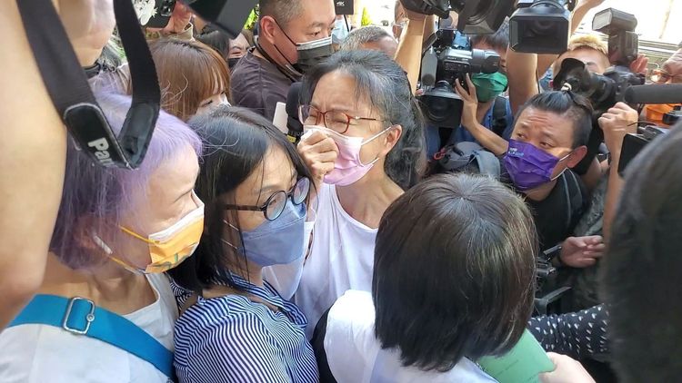 張淑娟又哭了。呂志明攝