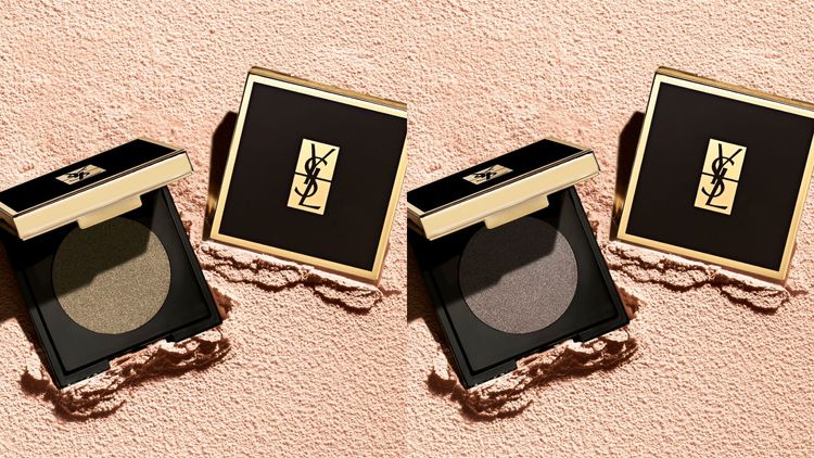 訂製誘光眼影盒#27荼蘼銅金（左）、#28頹廢灰（右），各1100元。品牌提供