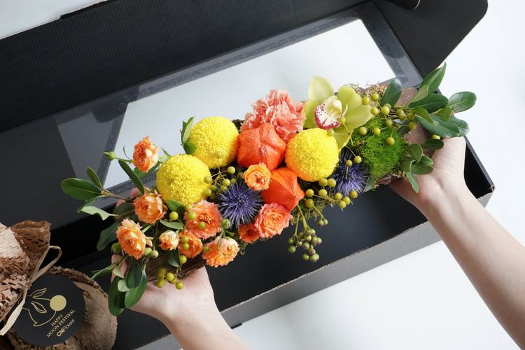 花果秋饗水果花禮(柚子款)，售價2800元。業者提供